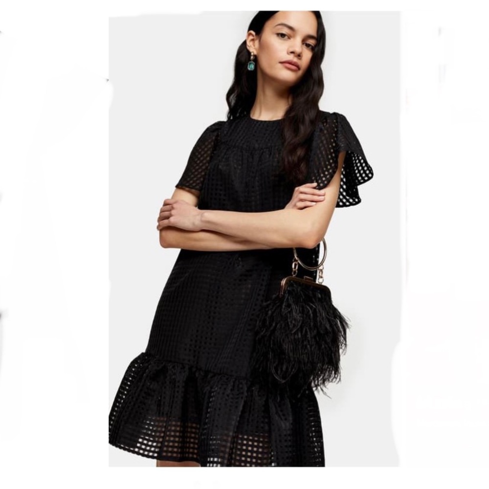 Topshop Check Organza Mini Dress - Picture 5 of 5